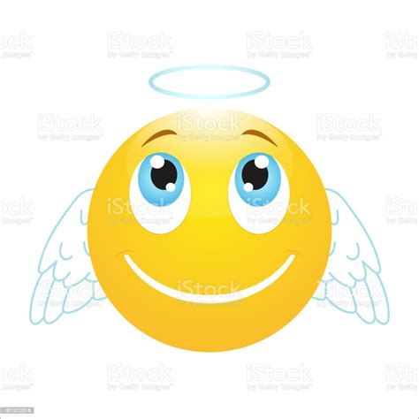 Angel Emoticon On A White Background Stock Illustration Download