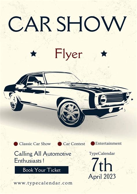 5 Car Show Flyer Template Free Printable Background