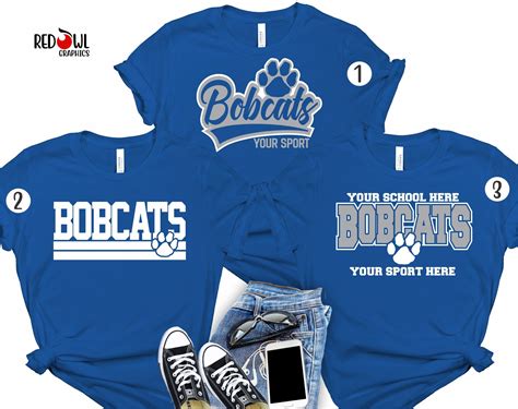 Personalized Bobcat School Spirit T Shirt Crewneck Hoodie Hooded