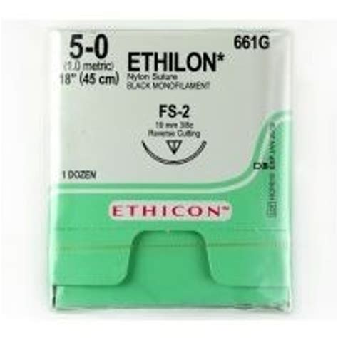 Ethicon Ethilon Nylon Suture Reverse Cutting 38 Circle 19mm 45cm