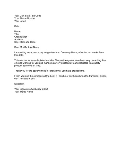 Two Weeks Notice Resignation Letter Sample For Your Needs Letter
