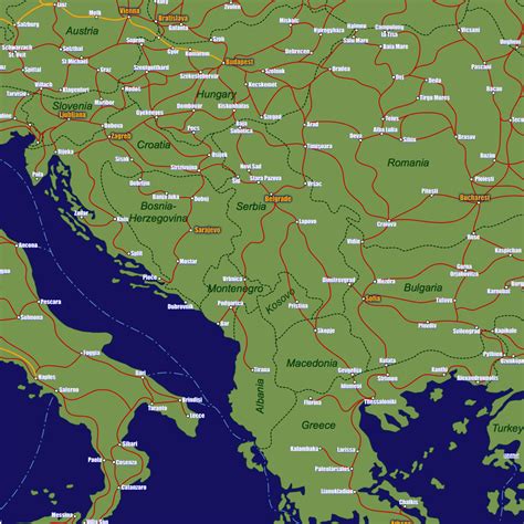 Serbia Rail Travel Map European Rail Guide