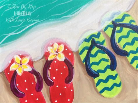 How To Paint Flip Flops On The Shore Step By Step Painting