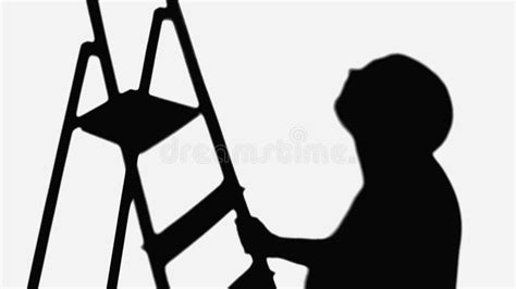 Silhouette Of Handyman Near Shadow Of Stock Image Image Of Contrast