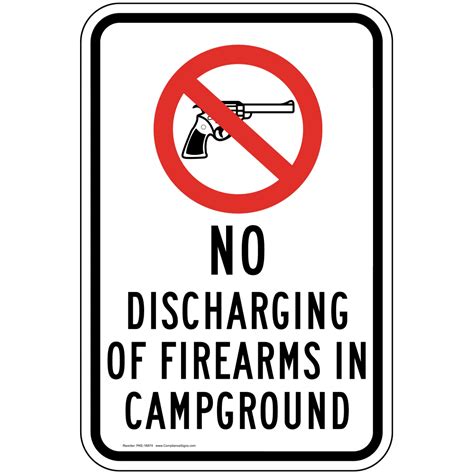 No Discharging Of Firearms In Campground Sign Pke 16874 Recreation