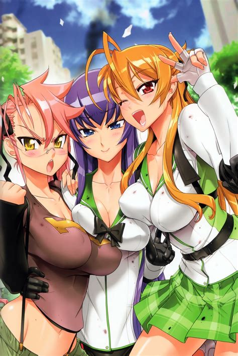 Busujima Saeko Takagi Saya And Miyamoto Rei Highschool Of The Dead