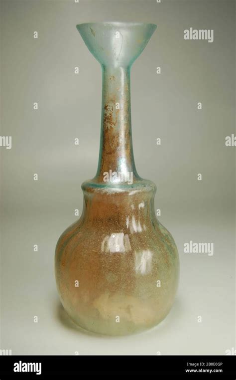 Egypt Bottle Glass Optically Blown H 15 Cm Diam 6 Cm Greco
