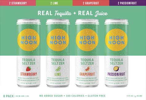 High Noon Tequila Seltzer Variety 8 Pack Cans 12 Oz Bottlebuys