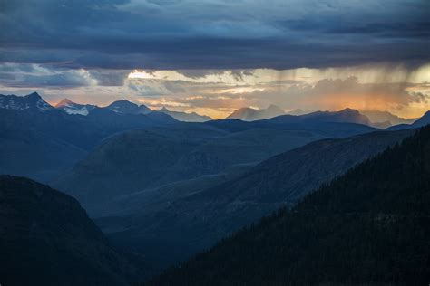 Evening Sunset In The Mountains By Skeeze
