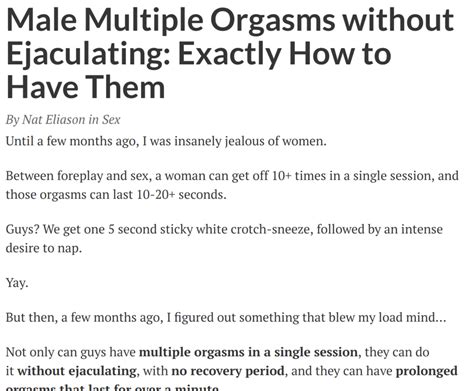 male multiple orgasms