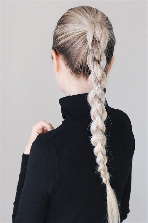 Arrange your hair into a pony tail. 4 Strand Braid Tutorial - Alex Gaboury