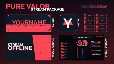 Pure Valor Valorant Stream Package For Twitch Obs