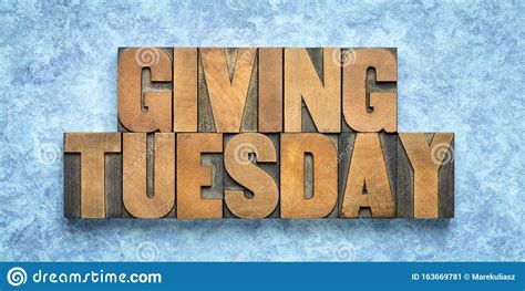 Giving Tuesday Banner In Wood Type Stock Image Image Of Donate