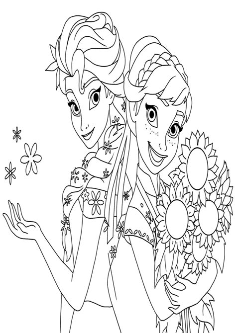 Dibujos De Las Princesas Anna Y Elsa Frozen Para Imprimir Y Colorear
