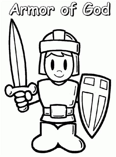 Armor Of God Coloring Page Coloring Pages For Kids And For Adults