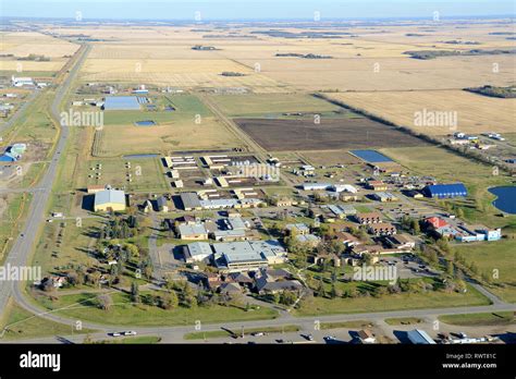 Aerial Grande Prairie College Fairview Alberta Canada Stock Photo