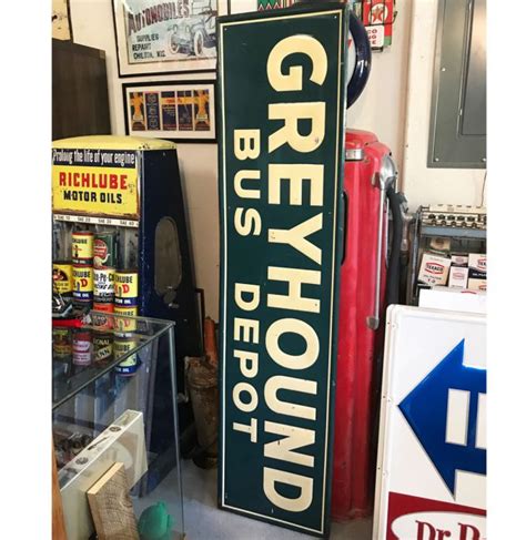 Greyhound Bus Depot Sign 6 Feet Original