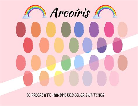Procreate Paleta De Colores Arco Iris Arcoíris Color Etsy