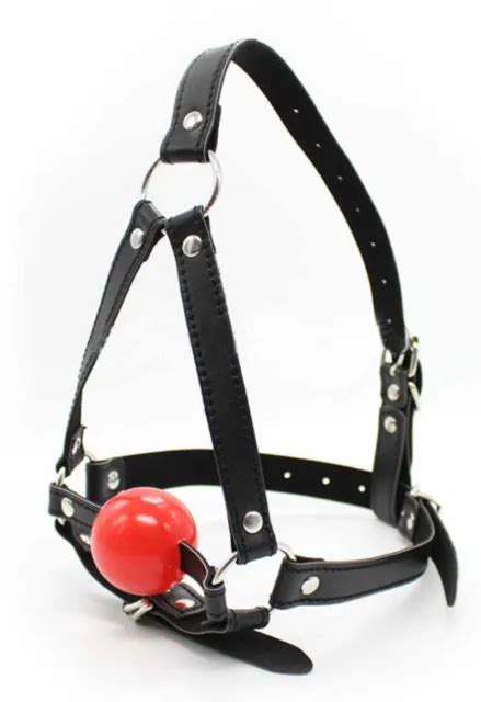 Faux Leather Head Harness Bondage Ball Gag Restraint 42mm Silicon Rubber Ball 10 14 Picclick