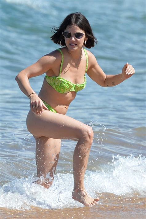 Lucy Hale In A Light Green Bikini On The Beach In Hawaii