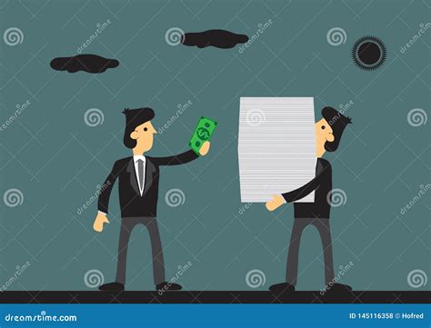 Paying Money To Work Done And Job Delegation Cartoon Vector