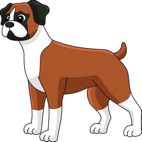 Boxer Dog Cartoon Colored Clipart Illustration 8208997 Vector Art At