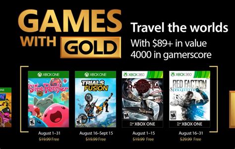 Xbox Games With Gold For August 2017 Pureinfotech