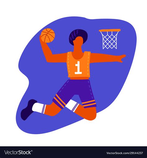 Male Basketball Player With Ball Royalty Free Vector Image