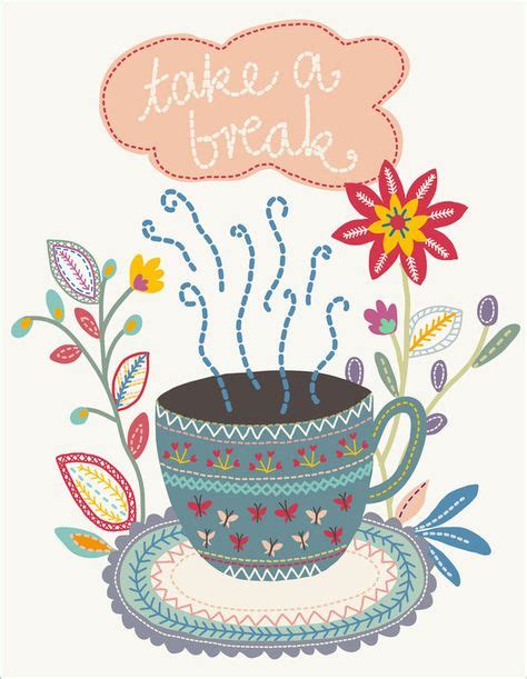 Take A Break Tea Illustration By Little Cube Studio For Childrens