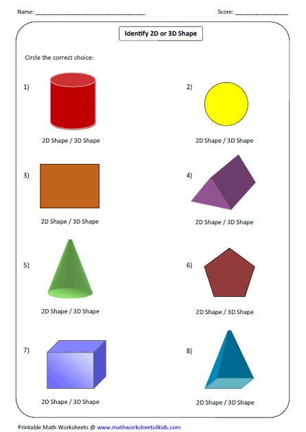 Solid 3d Shapes Worksheets