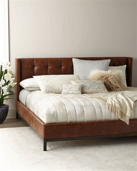 Patterson Tufted Platform King Bed Neiman Marcus