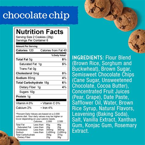 Chocolate Chip Cookie Food Label Juleteagyd