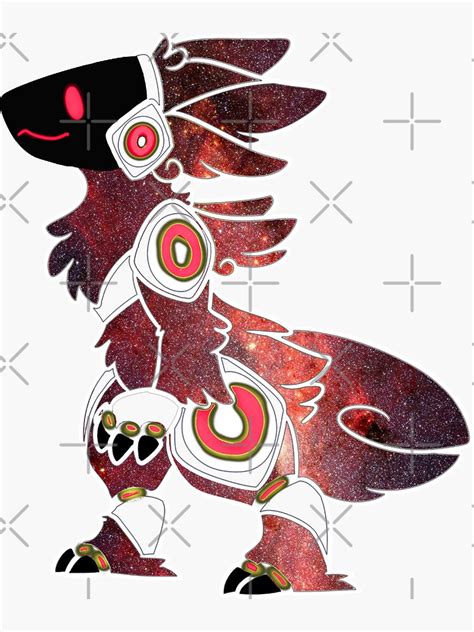 Protogen Cosmic Red Stars Fursona Furry Fursuit Sticker For Sale By