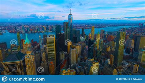 United States Usa Janvier 10 2019 New York City Panorama Skyline At