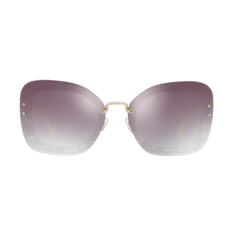 Miu Miu Women S Sunglasses Gold Tortoise Purple Mirror Luxury Eyewear Touch Of Modern