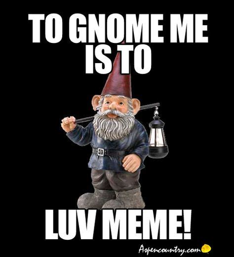 Gnome Quote To Gnome Me Is To Luv Meme Funny Gnomes Silly Jokes