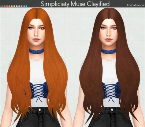 Simpliciaty Muse Hair Clayified At Kotcatmeow Sims 4 Updates