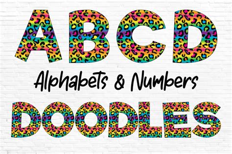 Rainbow Leopard Alphabet And Doodle Letter Download Free Abstract Fonts