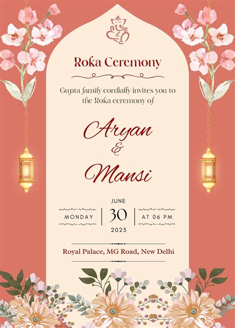 Roka Ceremony Invitation Card Shaadi Vibes