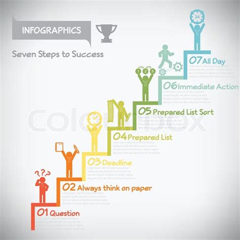 Step To Success Infographics Vector Stock Vector Colourbox