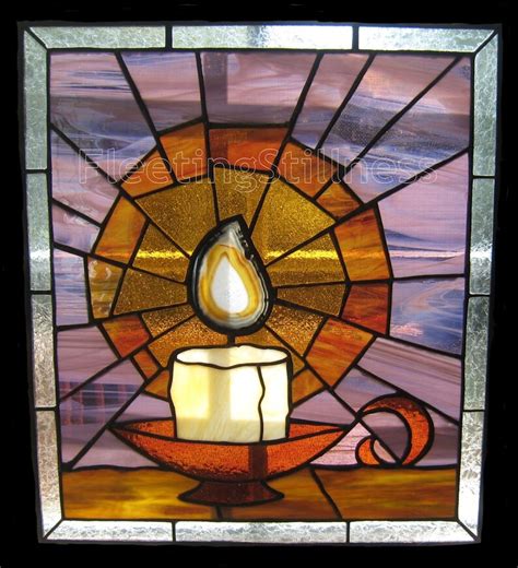 Pdf Pattern For Stained Glass Candle And Flame Etsy Canada