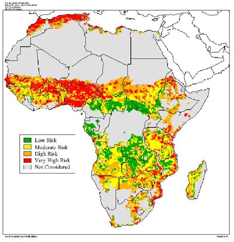 The Map Above Shows Areas Within Africa And Their Risk Of