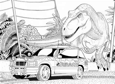 Halaman Mewarnai Dinosaurus Dunia Jurassic Lembar Mewarnai Yang Dapat