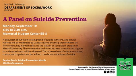 Department Of Social Work To Host Suicide Prevention Community Discussion College Of Health
