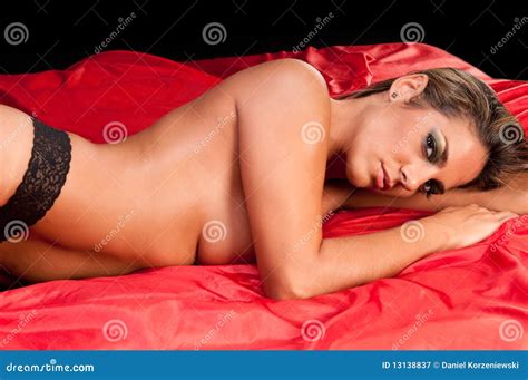 Sensual Woman Naked Looking Stock Image Image Of Female Boudoir
