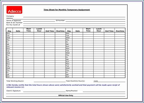 Free Excel Timesheet Template With Formulas Zitemplate Inside Weekly