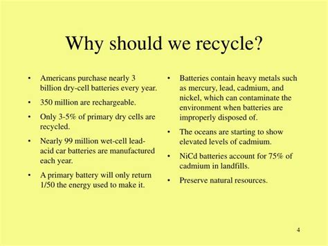 A lot of our household waste can be broken down and reprocessed to. PPT - Battery Recycling PowerPoint Presentation - ID:6529786