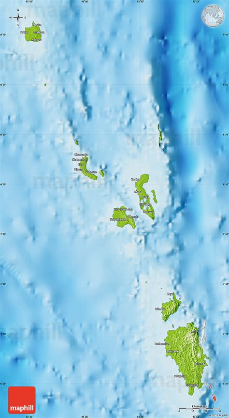 Physical Map Of Nicobar Islands
