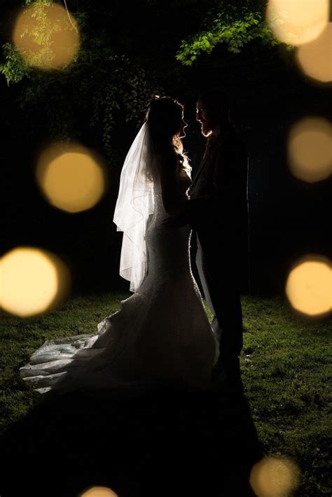 Stunning Night Time Bride And Groom Portrait Using Lighting Wedding