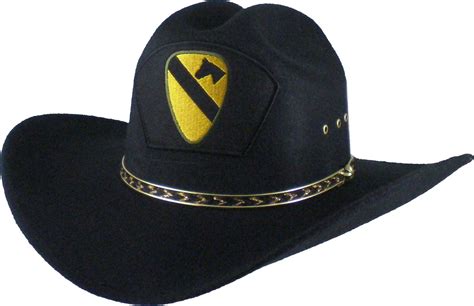 1st Cavalry Division Patch Felt Cowboy Western Mens Hat Black Sm